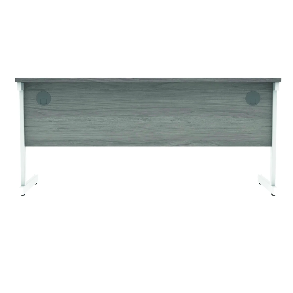 Polaris Rectangular Single Upright Cantilever Desk 1600x600x730mm Alaskan Grey Oak/White KF821980 - Image 4