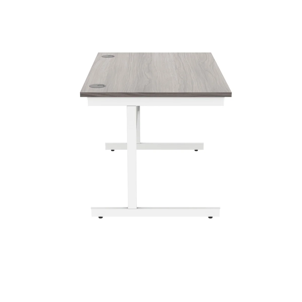 Polaris Rectangular Single Upright Cantilever Desk 1200x800x730mm Alaskan Grey Oak/White KF821990 - Image 2