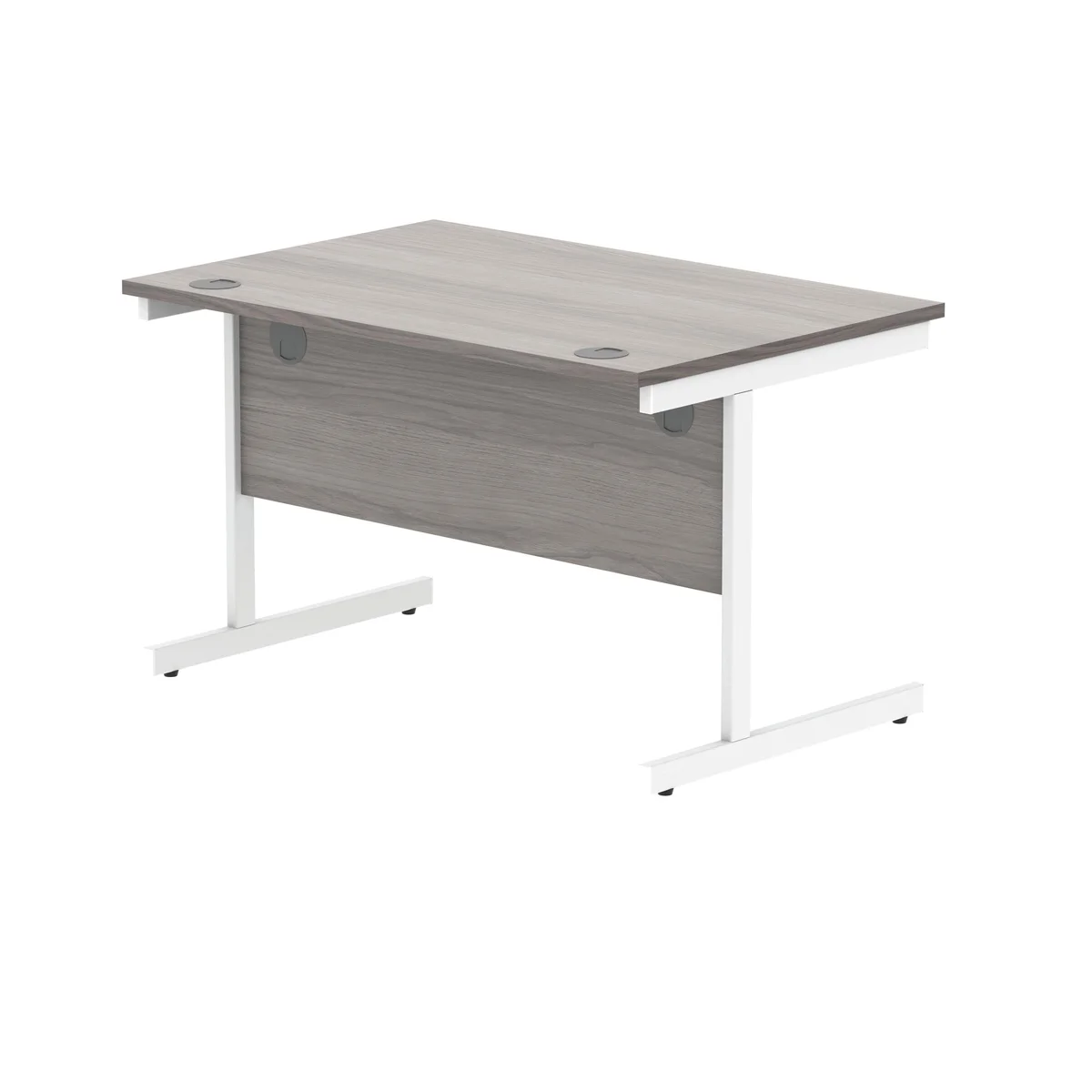 Polaris Rectangular Single Upright Cantilever Desk 1200x800x730mm Alaskan Grey Oak/White KF821990 - Image 3