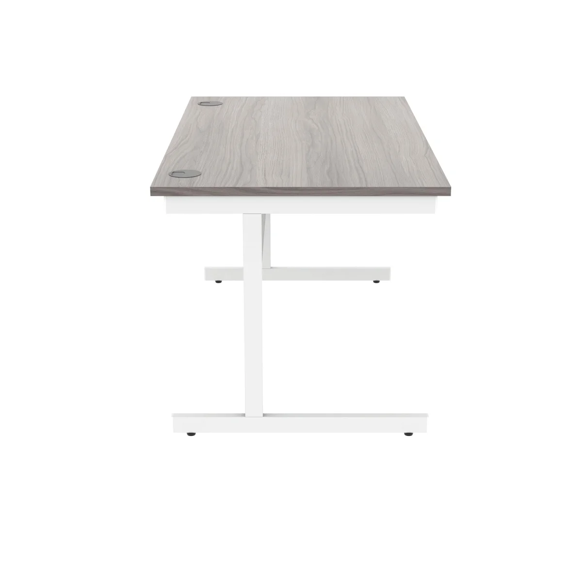 Polaris Rectangular Single Upright Cantilever Desk 1400x800x730mm Alaskan Grey Oak/White KF822000 - Image 2