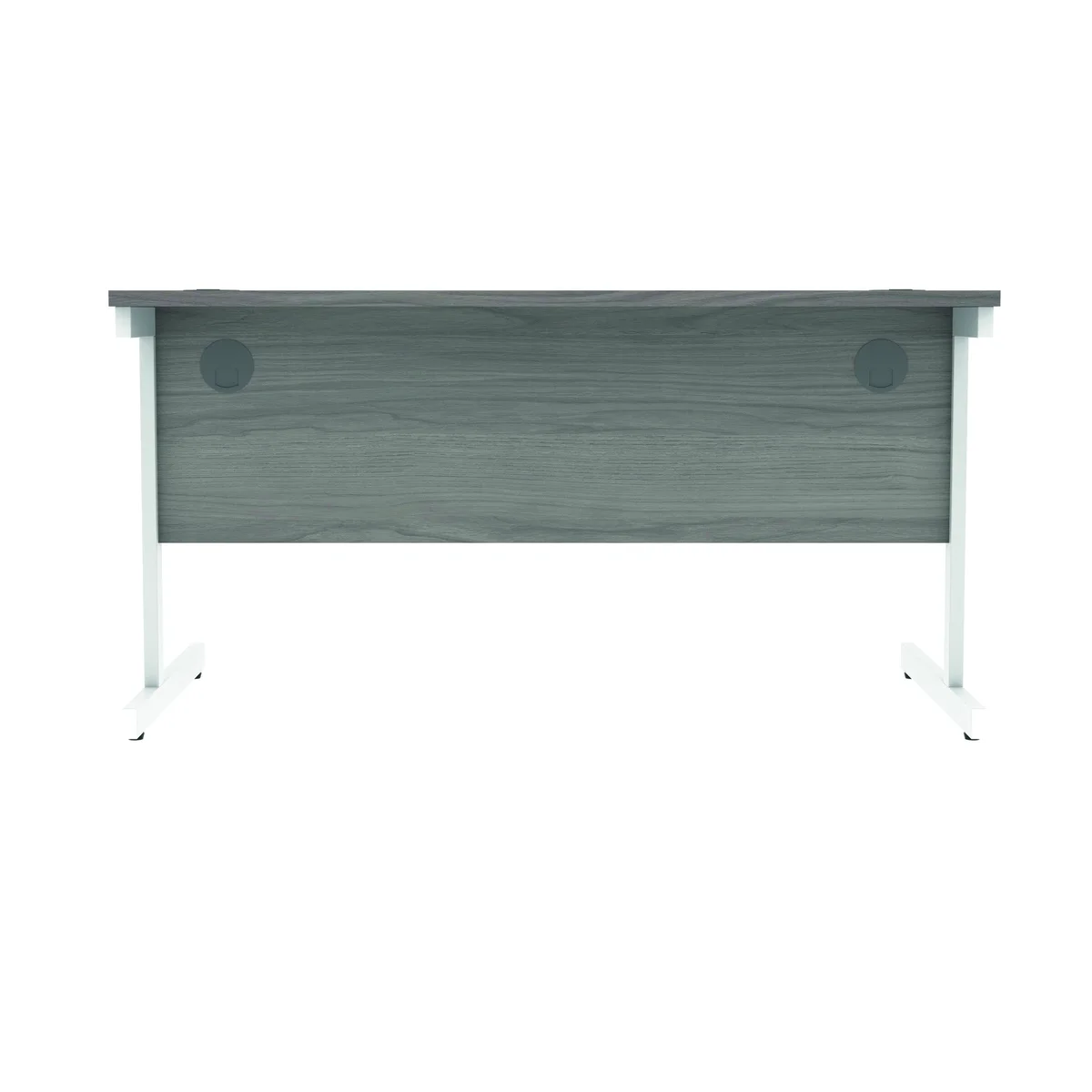 Polaris Rectangular Single Upright Cantilever Desk 1400x800x730mm Alaskan Grey Oak/White KF822000 - Image 4