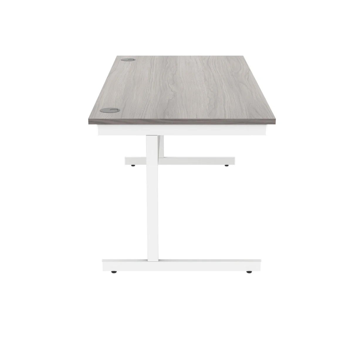 Polaris Rectangular Single Upright Cantilever Desk 1600x800x730mm Alaskan Grey Oak/White KF822010 - Image 2
