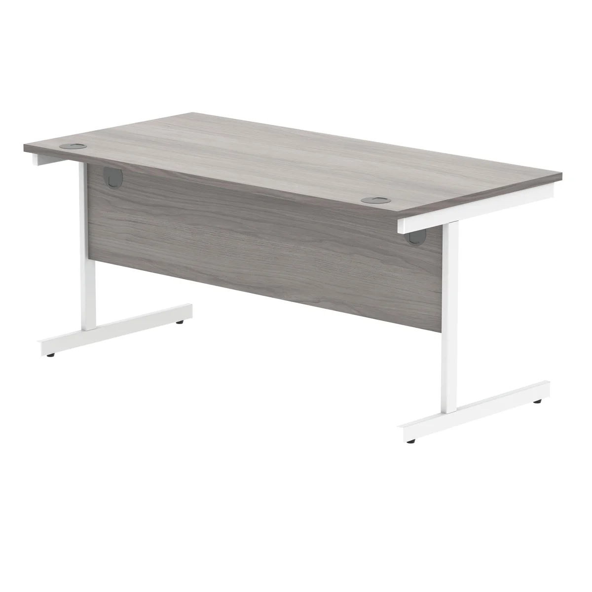Polaris Rectangular Single Upright Cantilever Desk 1600x800x730mm Alaskan Grey Oak/White KF822010 - Image 3