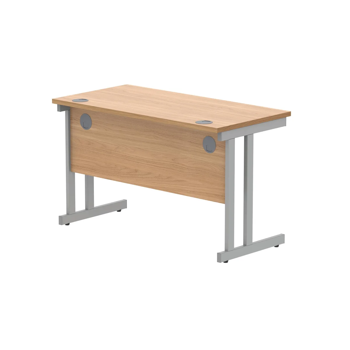 Polaris Rectangular Double Upright Cantilever Desk 1200x600x730mm Norwegian Beech/Silver KF822020 - Image 3