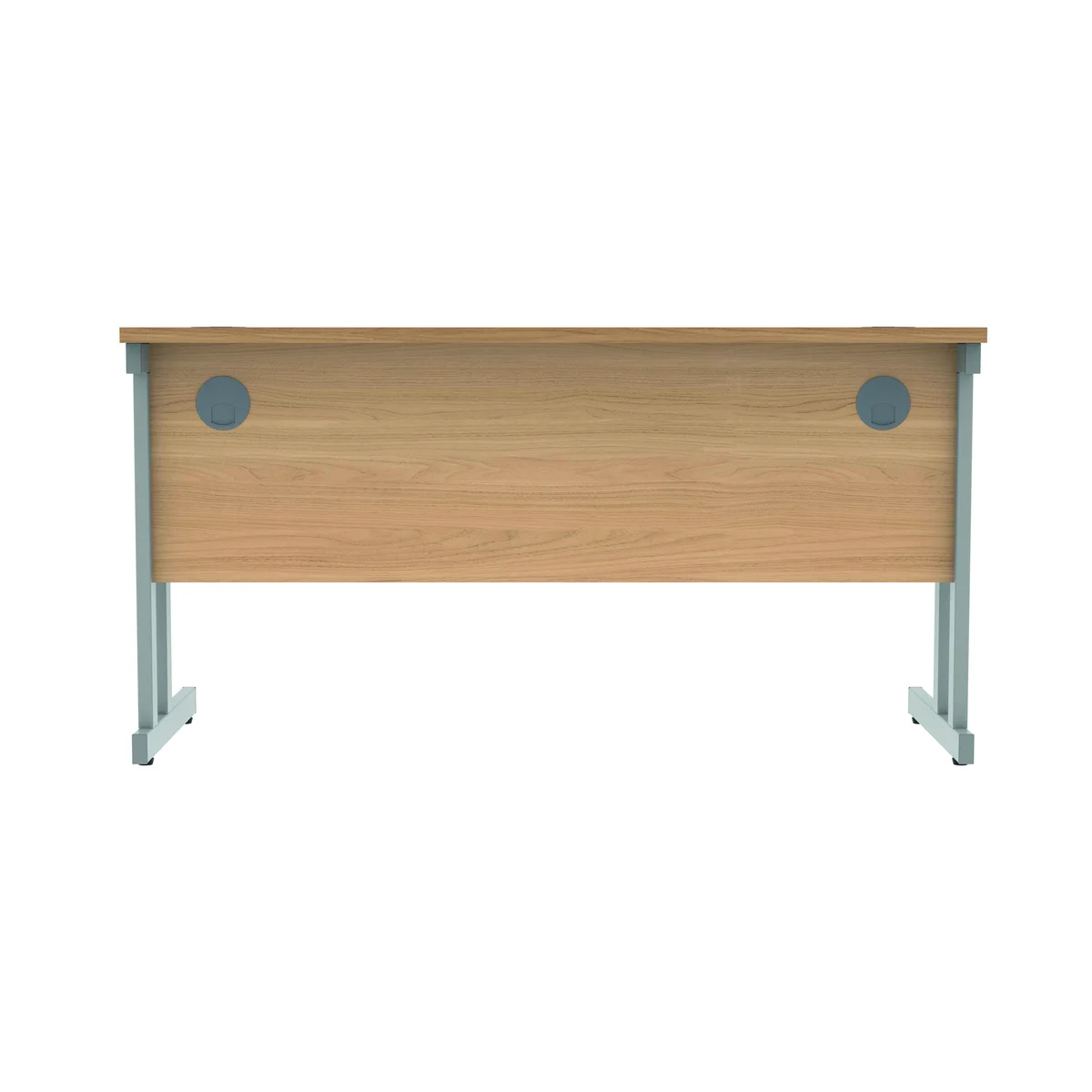 Polaris Rectangular Double Upright Cantilever Desk 1400x600x730mm Norwegian Beech/Silver KF822030 - Image 4