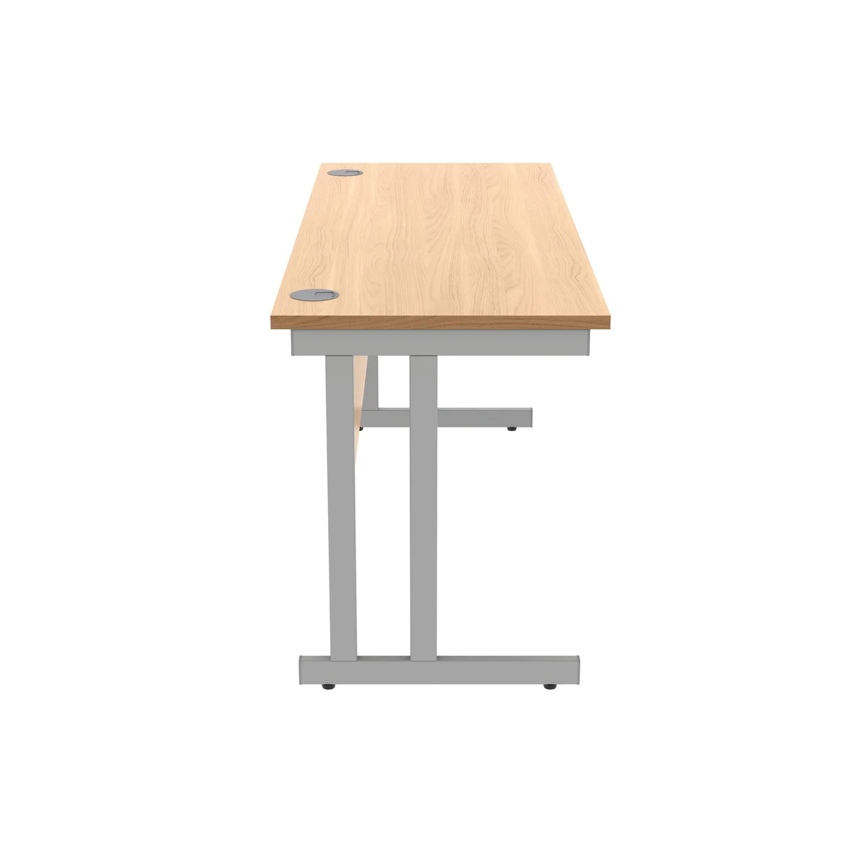 Polaris Rectangular Double Upright Cantilever Desk 1600x600x730mm Norwegian Beech/Silver KF822040 - Image 2