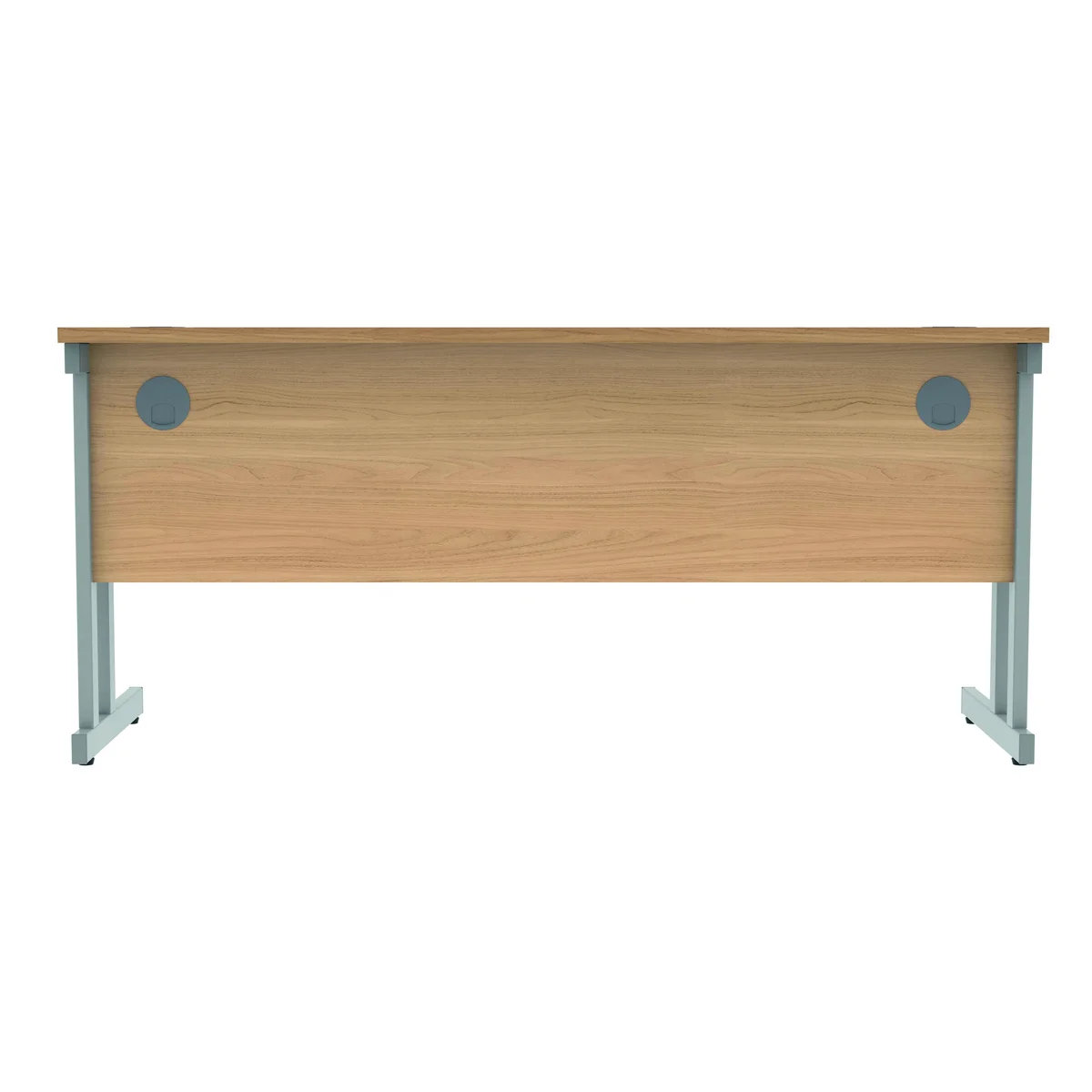 Polaris Rectangular Double Upright Cantilever Desk 1600x600x730mm Norwegian Beech/Silver KF822040 - Image 4