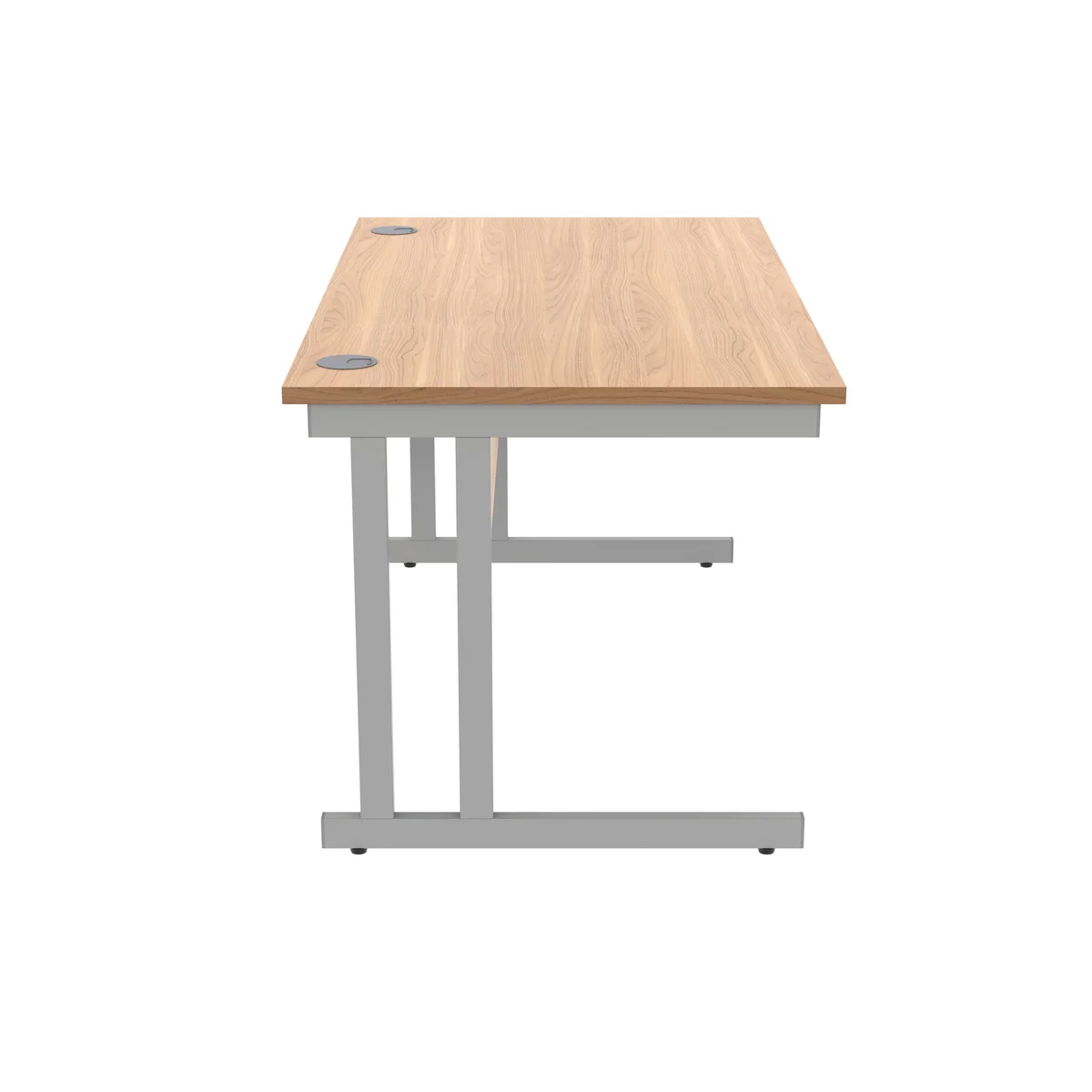 Polaris Rectangular Double Upright Cantilever Desk 1400x800x730mm Norwegian Beech/Silver KF822060 - Image 2