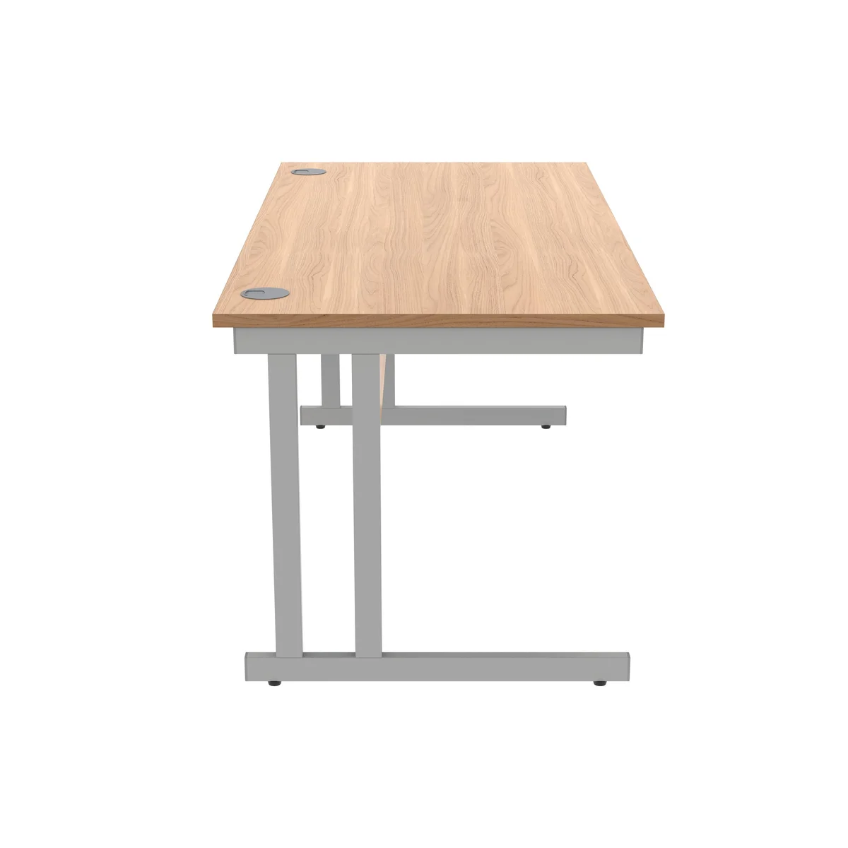 Polaris Rectangular Double Upright Cantilever Desk 1600x800x730mm Norwegian Beech/Silver KF822070 - Image 2