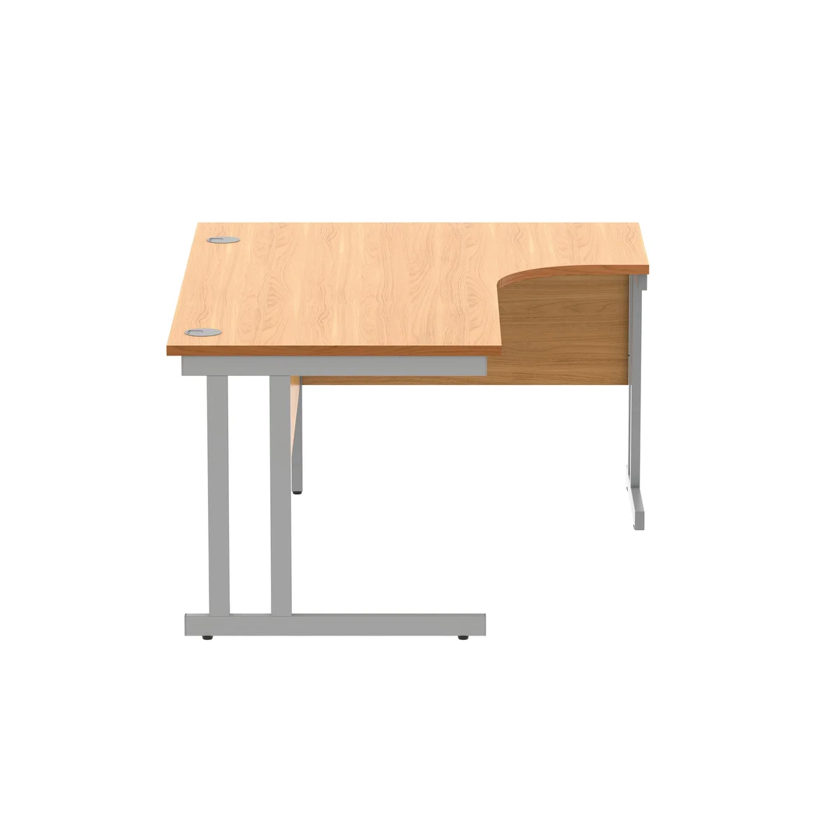 Polaris Right Hand Radial DU Cantilever Desk 1600x1200x730mm Norwegian Beech/Silver KF822090 - Image 2