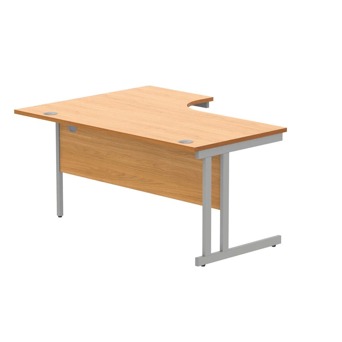 Polaris Right Hand Radial DU Cantilever Desk 1600x1200x730mm Norwegian Beech/Silver KF822090 - Image 3