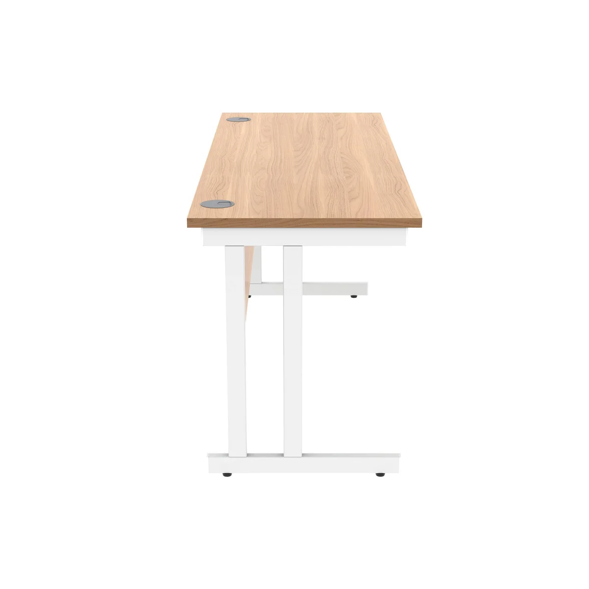 Polaris Rectangular Double Upright Cantilever Desk 1600x600x730mm Norwegian Beech/White KF822120 - Image 2