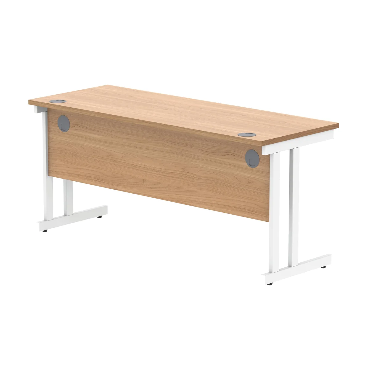 Polaris Rectangular Double Upright Cantilever Desk 1600x600x730mm Norwegian Beech/White KF822120 - Image 3
