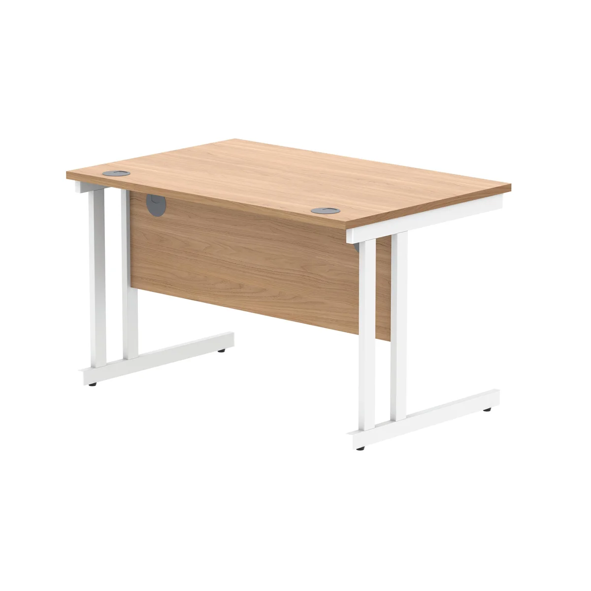 Polaris Rectangular Double Upright Cantilever Desk 1200x800x730mm Norwegian Beech/White KF822130 - Image 3