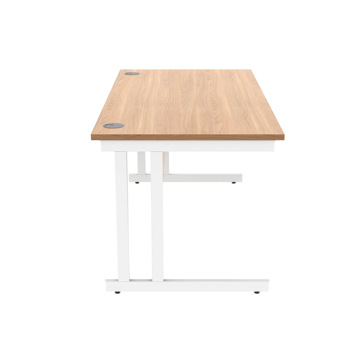 Polaris Rectangular Double Upright Cantilever Desk 1600x800x730mm Norwegian Beech/White KF822150 - Image 2