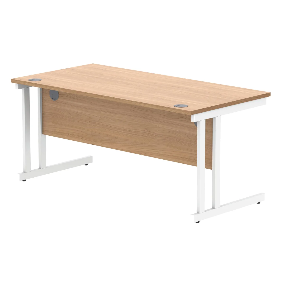 Polaris Rectangular Double Upright Cantilever Desk 1600x800x730mm Norwegian Beech/White KF822150 - Image 3