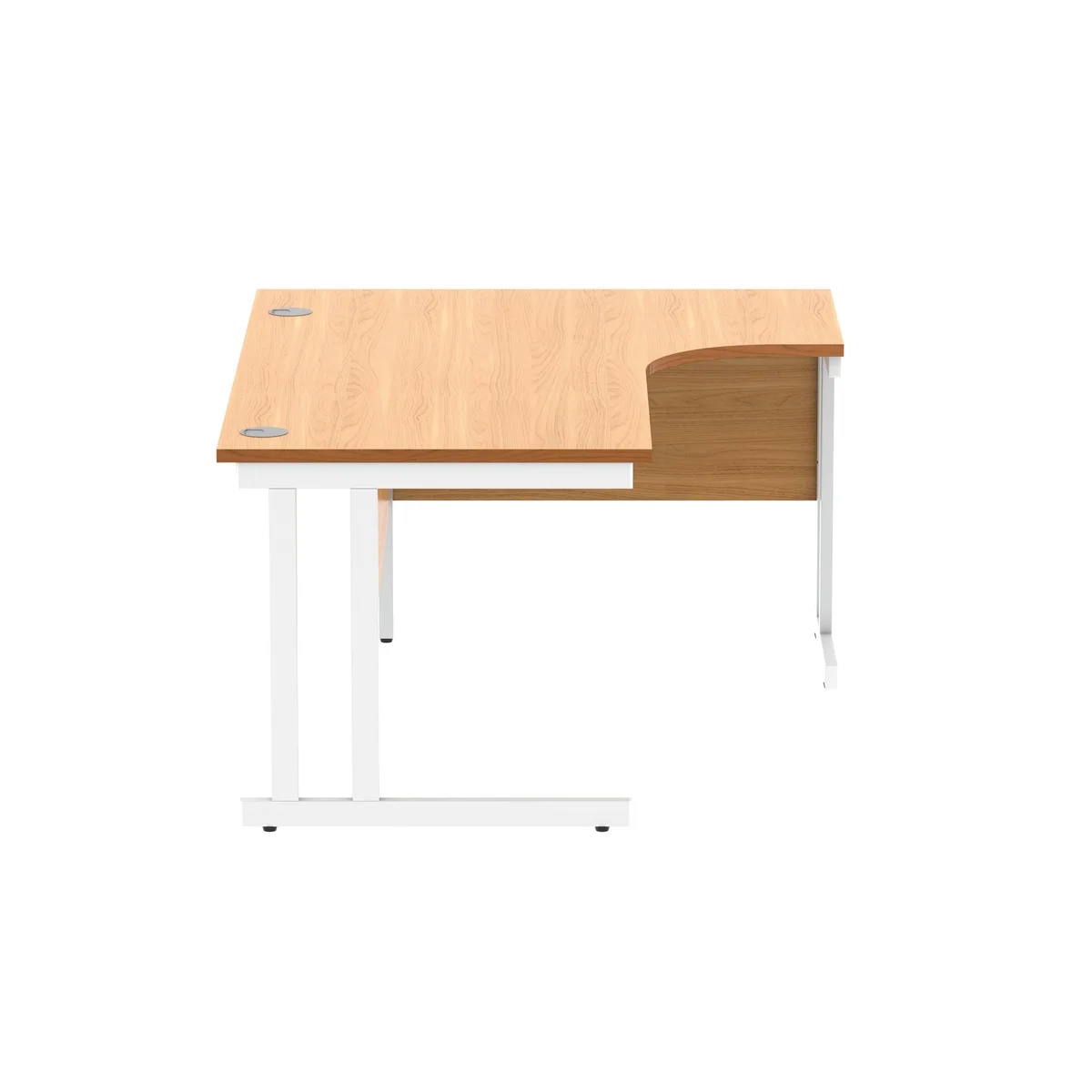 Polaris Right Hand Radial DU Cantilever Desk 1600x1200x730mm Norwegian Beech/White KF822170 - Image 2