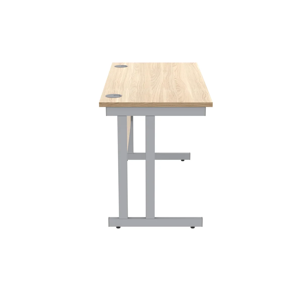 Polaris Rectangular Double Upright Cantilever Desk 1200x600x730mm Canadian Oak/Silver KF822180 - Image 2