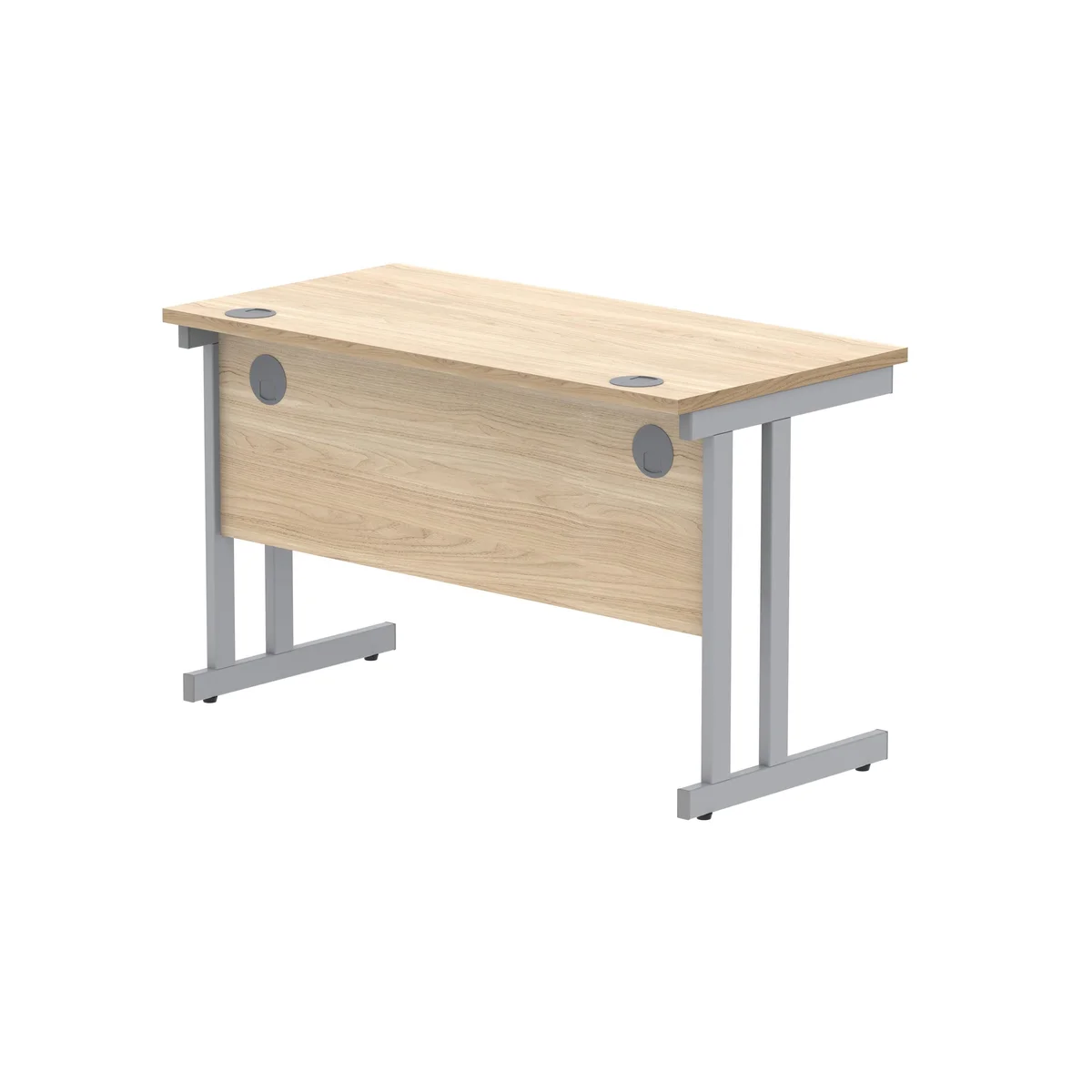 Polaris Rectangular Double Upright Cantilever Desk 1200x600x730mm Canadian Oak/Silver KF822180 - Image 3