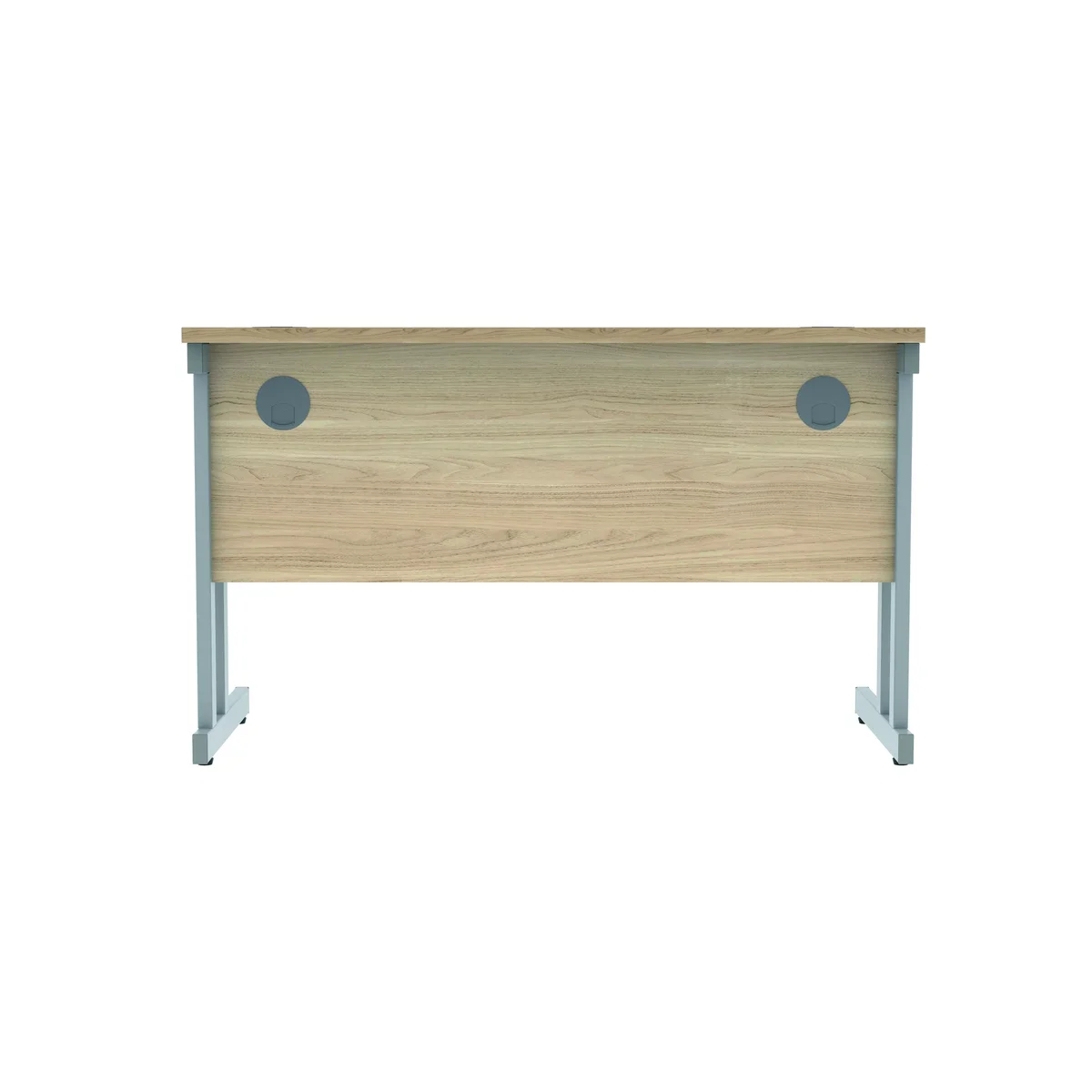 Polaris Rectangular Double Upright Cantilever Desk 1200x600x730mm Canadian Oak/Silver KF822180 - Image 4