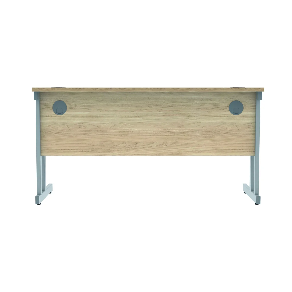 Polaris Rectangular Double Upright Cantilever Desk 1400x600x730mm Canadian Oak/Silver KF822190 - Image 4