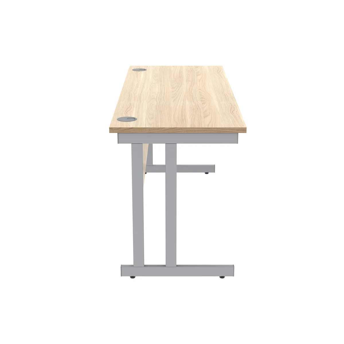 Polaris Rectangular Double Upright Cantilever Desk 1600x600x730mm Canadian Oak/Silver KF822200 - Image 2