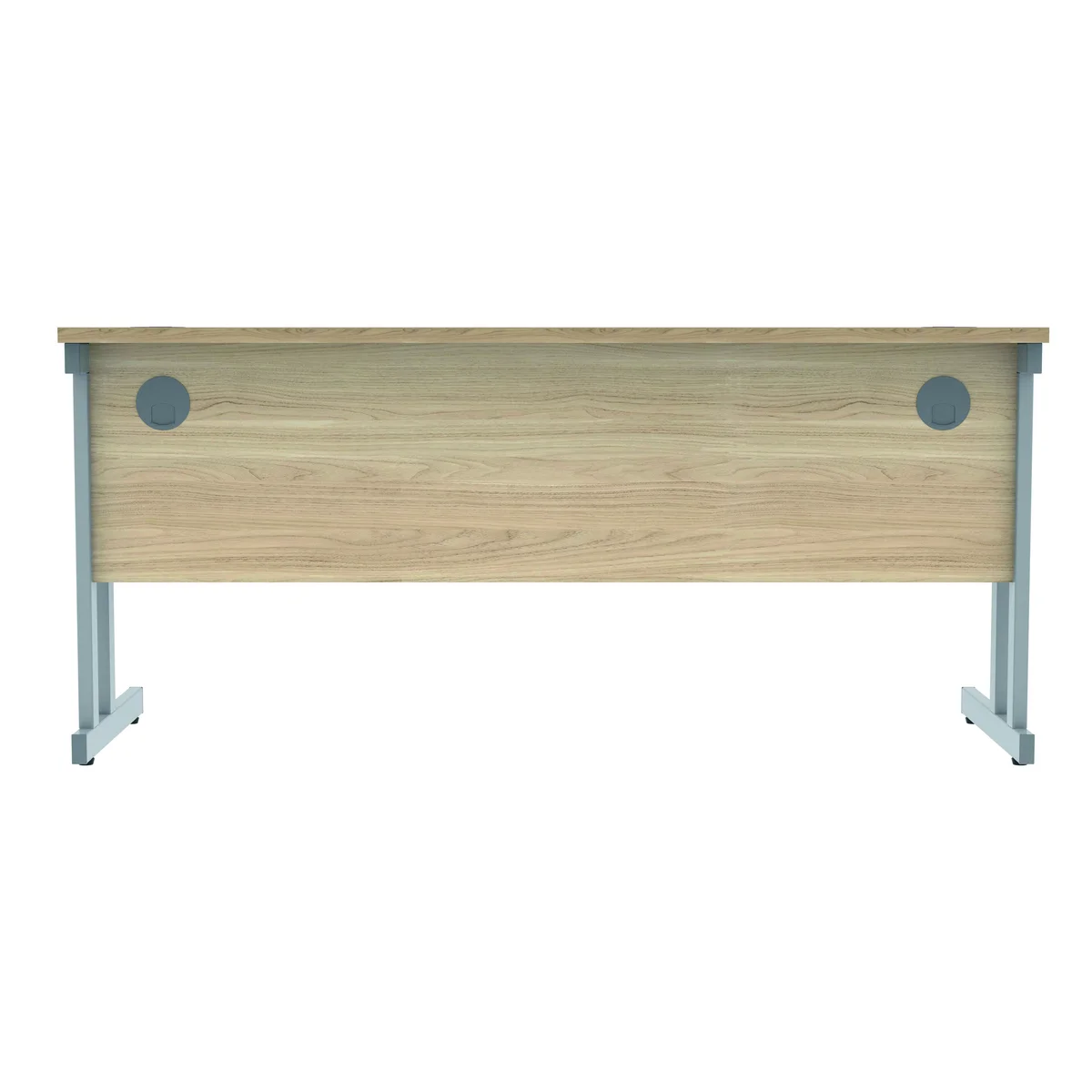 Polaris Rectangular Double Upright Cantilever Desk 1600x600x730mm Canadian Oak/Silver KF822200 - Image 4