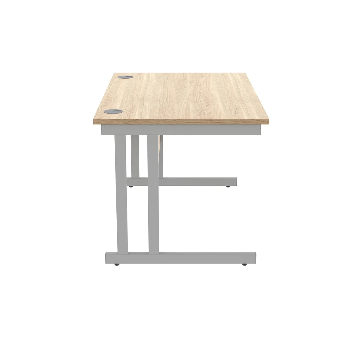 Polaris Rectangular Double Upright Cantilever Desk 1200x800x730mm Canadian Oak/Silver KF822210 - Image 2
