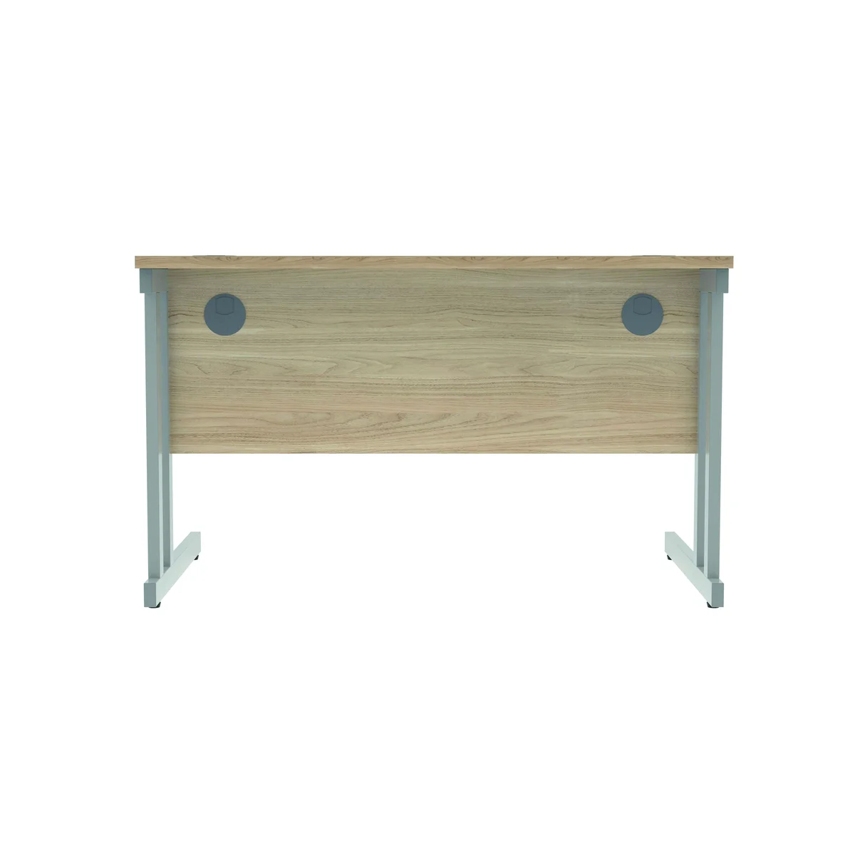 Polaris Rectangular Double Upright Cantilever Desk 1200x800x730mm Canadian Oak/Silver KF822210 - Image 4
