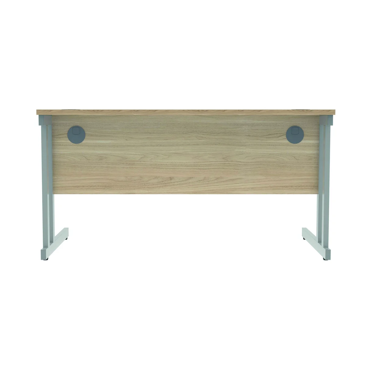 Polaris Rectangular Double Upright Cantilever Desk 1400x800x730mm Canadian Oak/Silver KF822220 - Image 4
