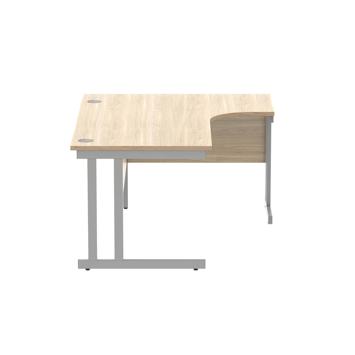 Polaris Right Hand Radial DU Cantilever Desk 1600x1200x730mm Canadian Oak/Silver KF822250 - Image 2