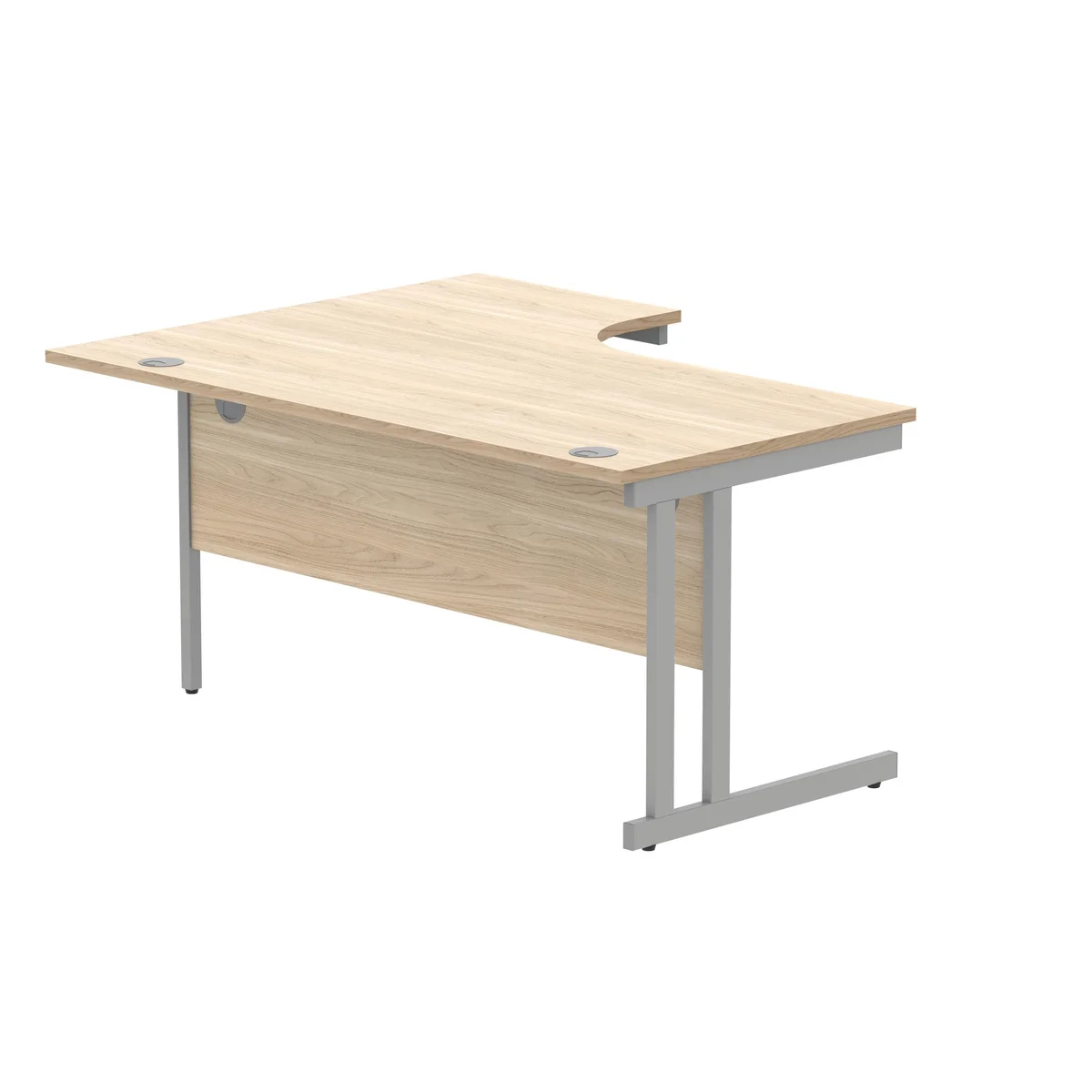 Polaris Right Hand Radial DU Cantilever Desk 1600x1200x730mm Canadian Oak/Silver KF822250 - Image 3