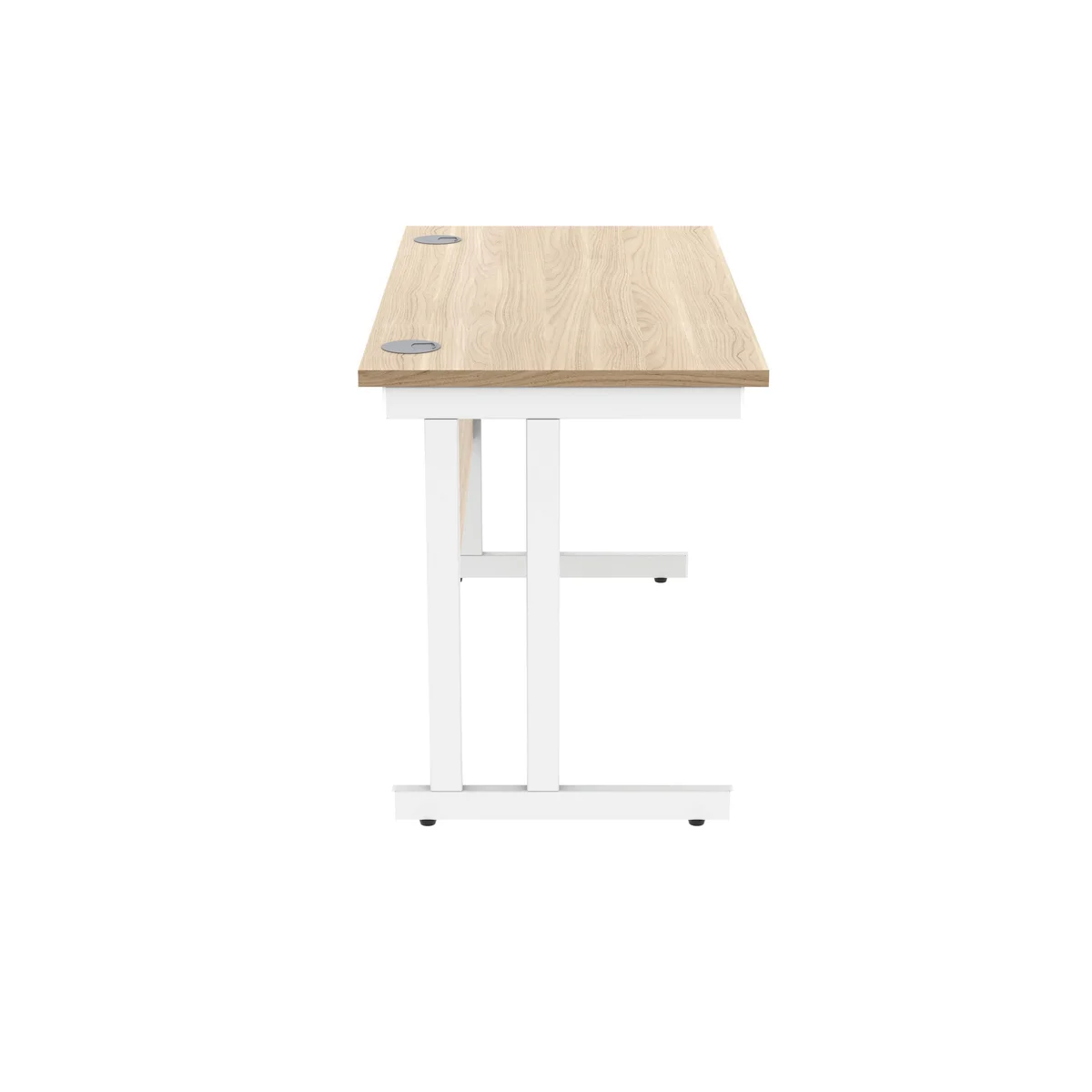 Polaris Rectangular Double Upright Cantilever Desk 1200x600x730mm Canadian Oak/White KF822260 - Image 2