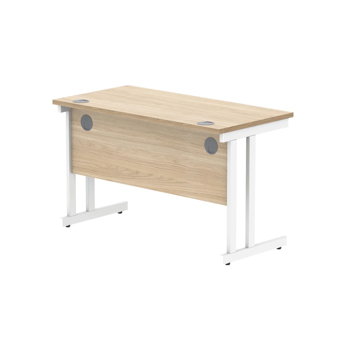 Polaris Rectangular Double Upright Cantilever Desk 1200x600x730mm Canadian Oak/White KF822260 - Image 3