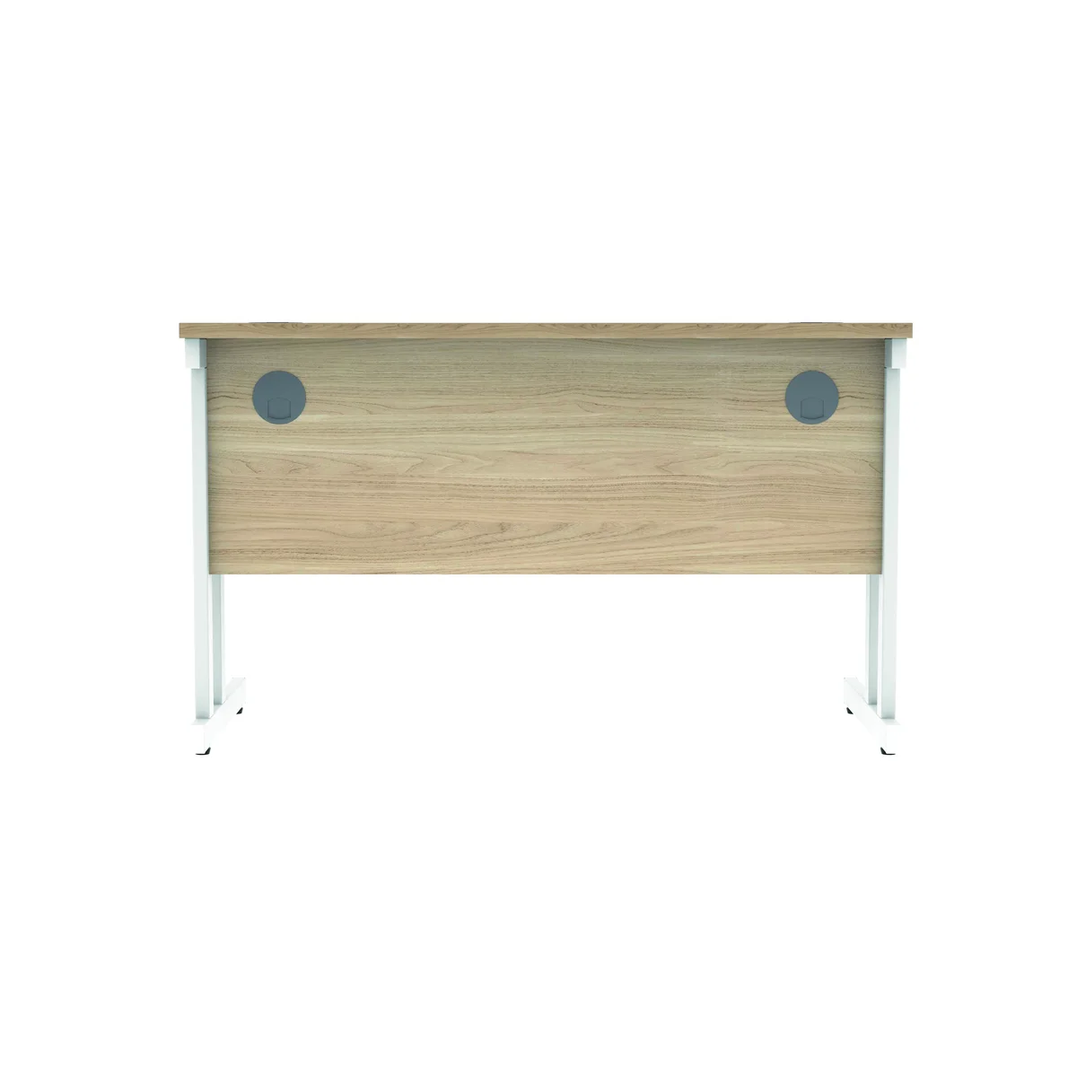 Polaris Rectangular Double Upright Cantilever Desk 1200x600x730mm Canadian Oak/White KF822260 - Image 4