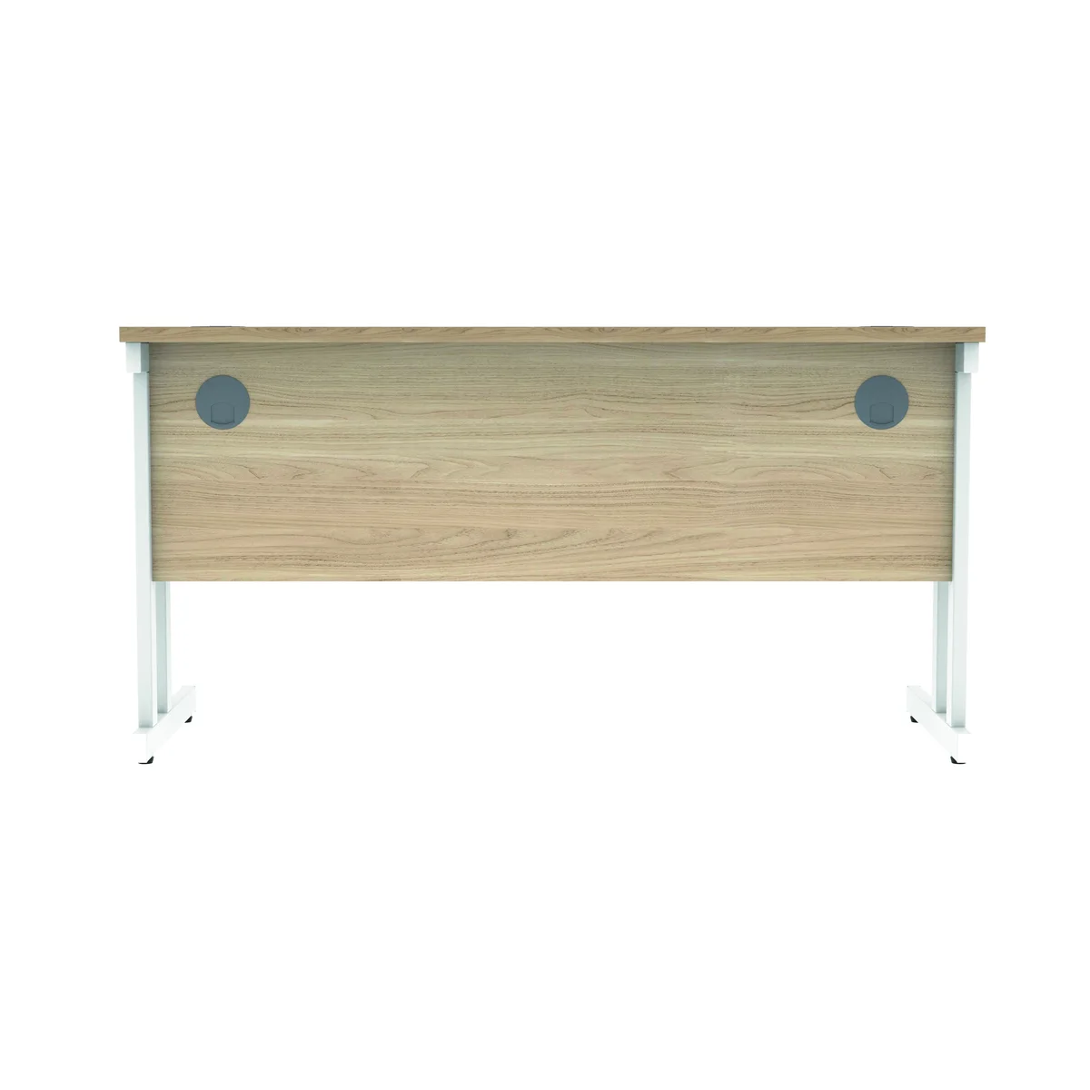 Polaris Rectangular Double Upright Cantilever Desk 1400x600x730mm Canadian Oak/White KF822270 - Image 4