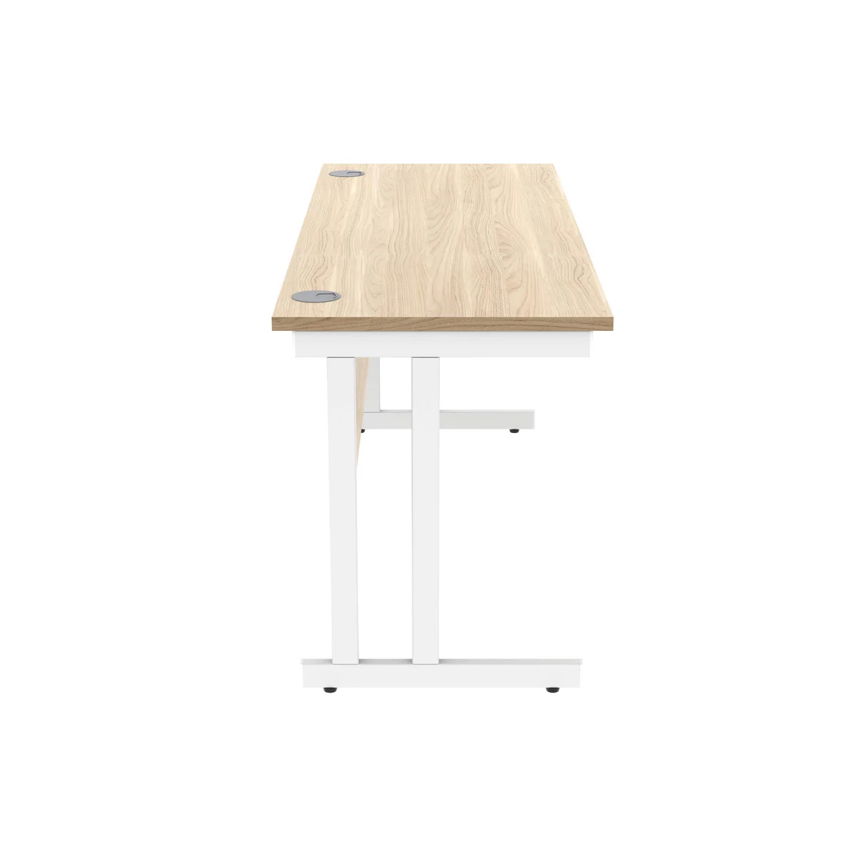Polaris Rectangular Double Upright Cantilever Desk 1600x600x730mm Canadian Oak/White KF822280 - Image 2