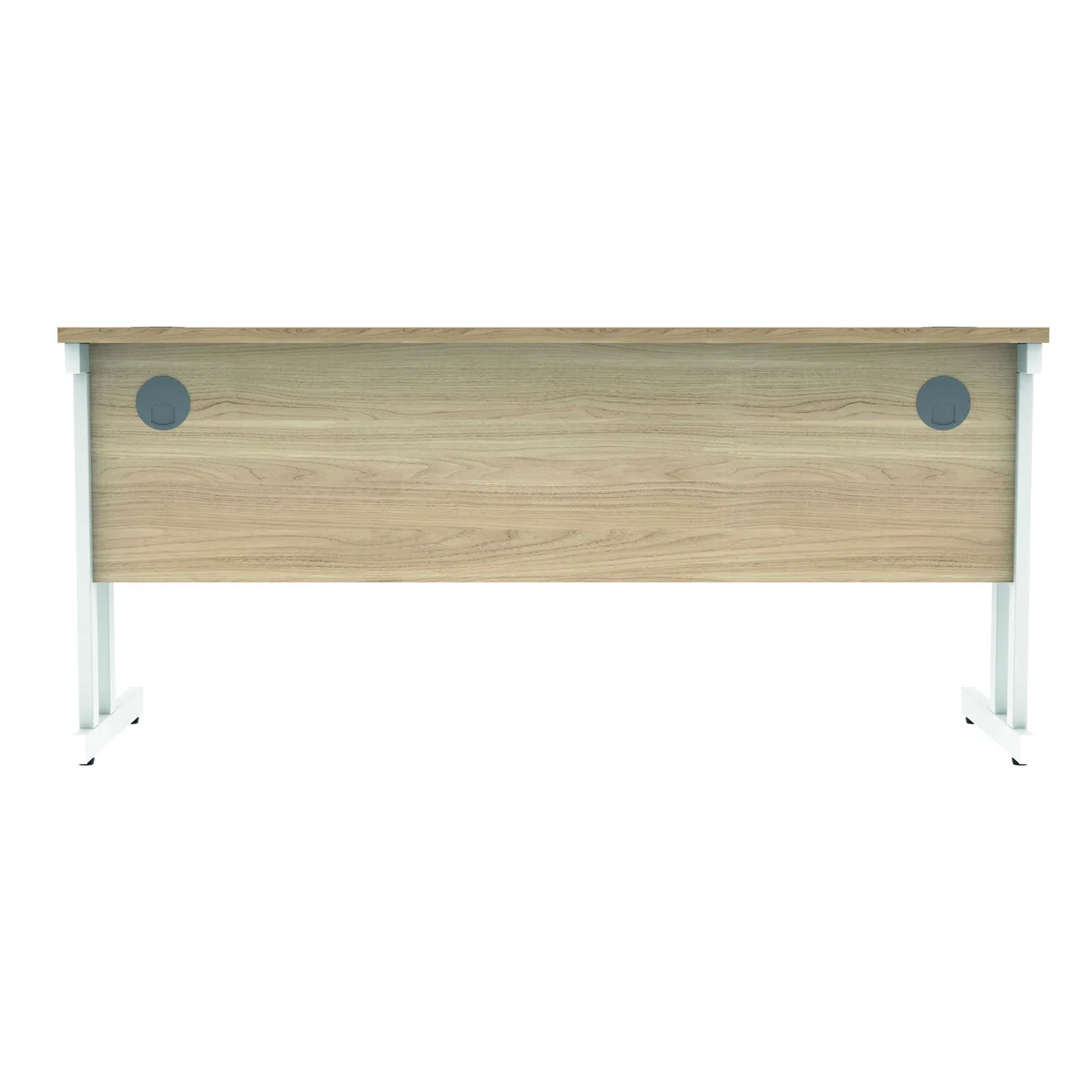 Polaris Rectangular Double Upright Cantilever Desk 1600x600x730mm Canadian Oak/White KF822280 - Image 4