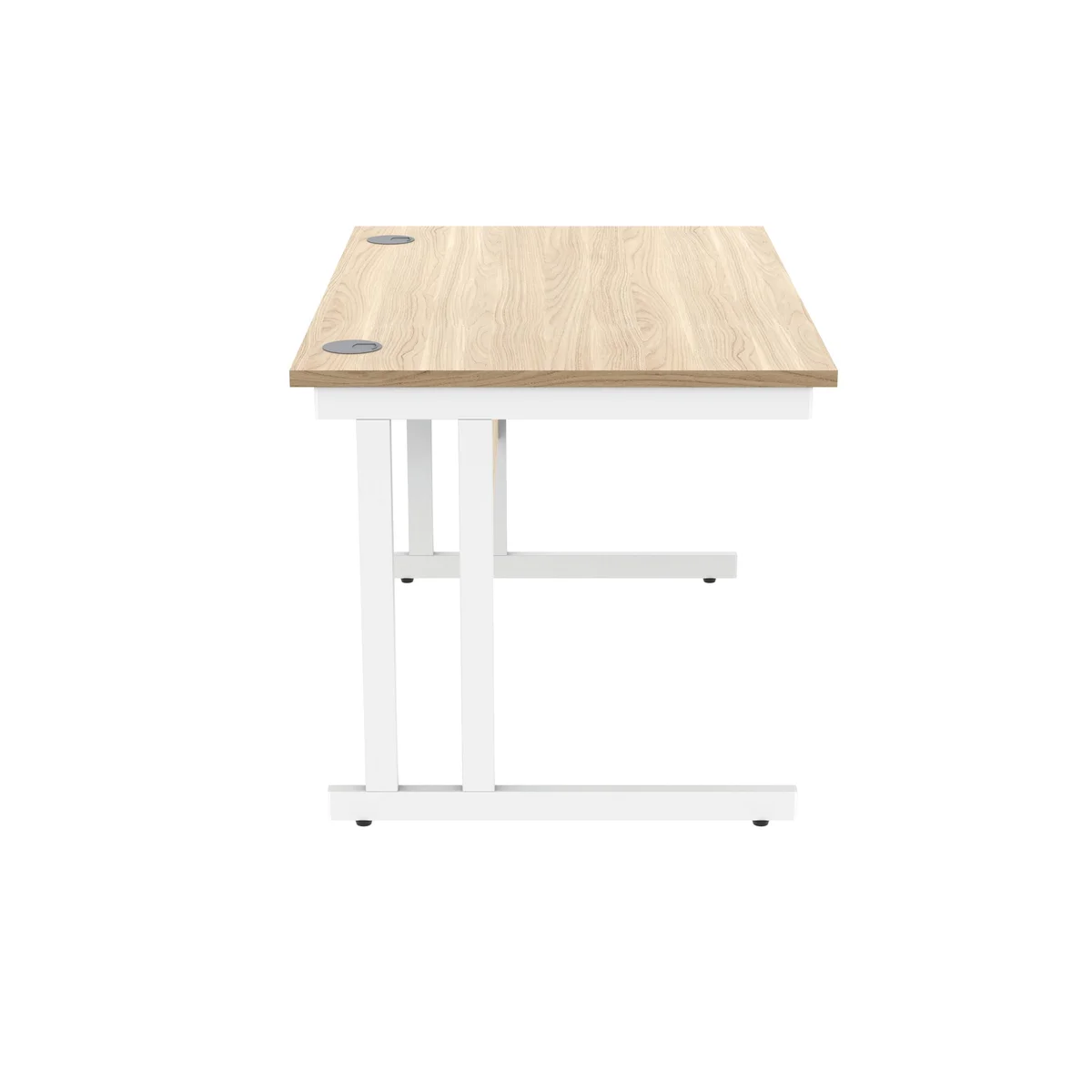 Polaris Rectangular Double Upright Cantilever Desk 1200x800x730mm Canadian Oak/White KF822290 - Image 2