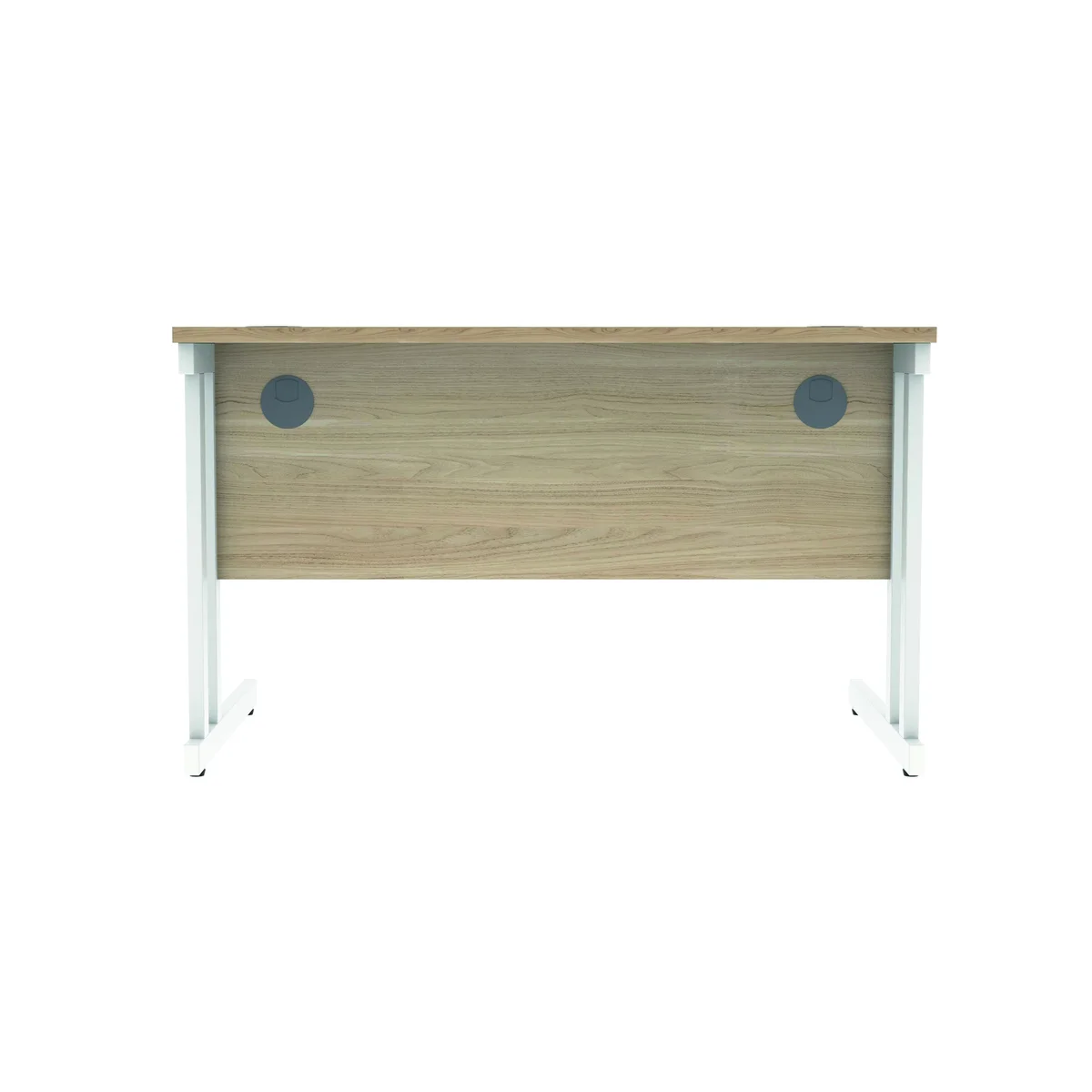 Polaris Rectangular Double Upright Cantilever Desk 1200x800x730mm Canadian Oak/White KF822290 - Image 4