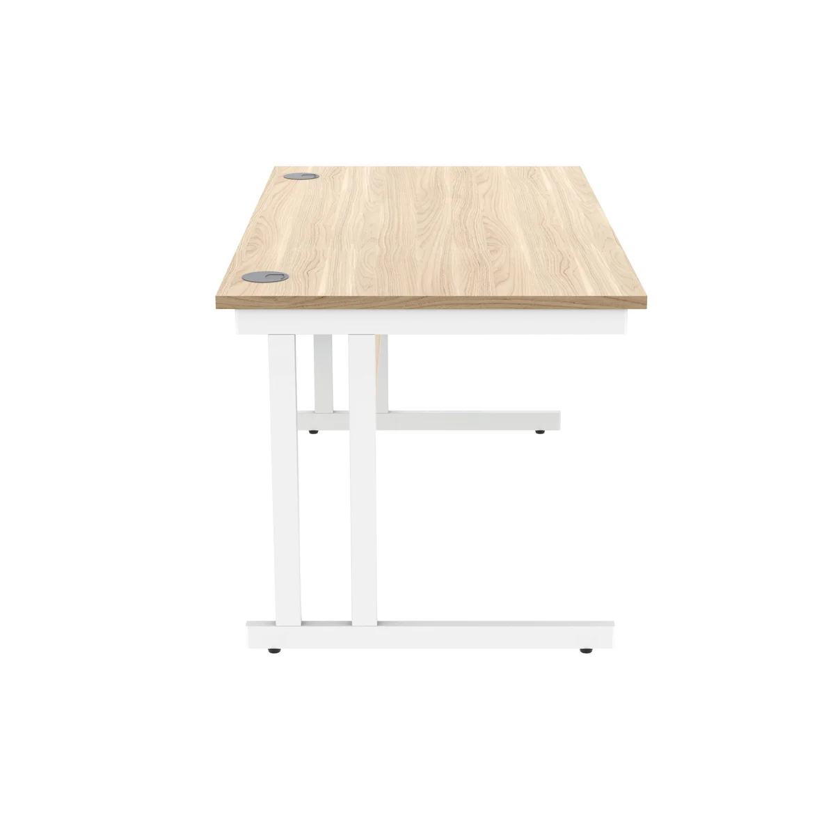 Polaris Rectangular Double Upright Cantilever Desk 1400x800x730mm Canadian Oak/White KF822300 - Image 2