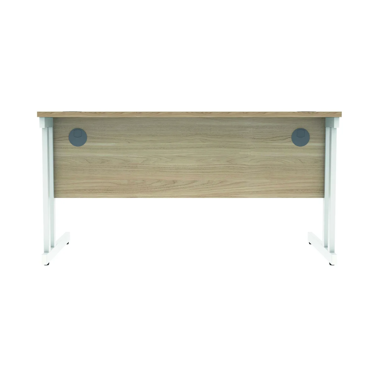 Polaris Rectangular Double Upright Cantilever Desk 1400x800x730mm Canadian Oak/White KF822300 - Image 4