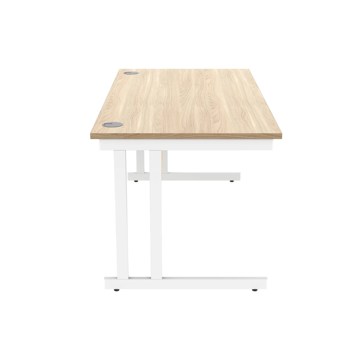 Polaris Rectangular Double Upright Cantilever Desk 1600x800x730mm Canadian Oak/White KF822310 - Image 2