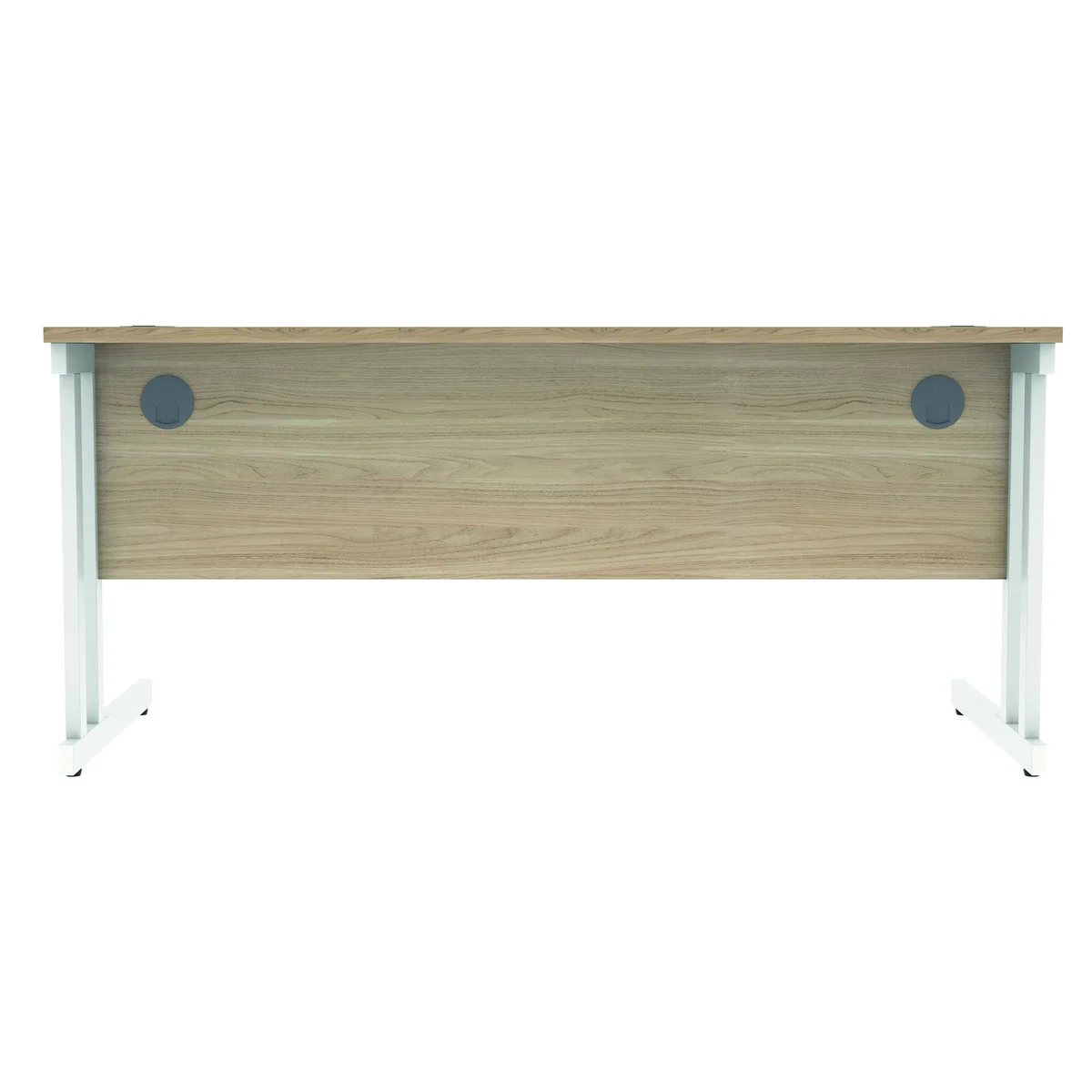 Polaris Rectangular Double Upright Cantilever Desk 1600x800x730mm Canadian Oak/White KF822310 - Image 4