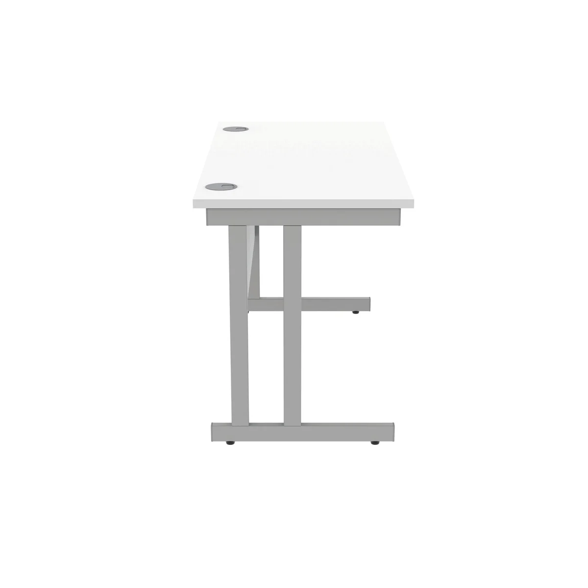 Polaris Rectangular Double Upright Cantilever Desk 1200x600x730mm Arctic White/Silver KF822340 - Image 2