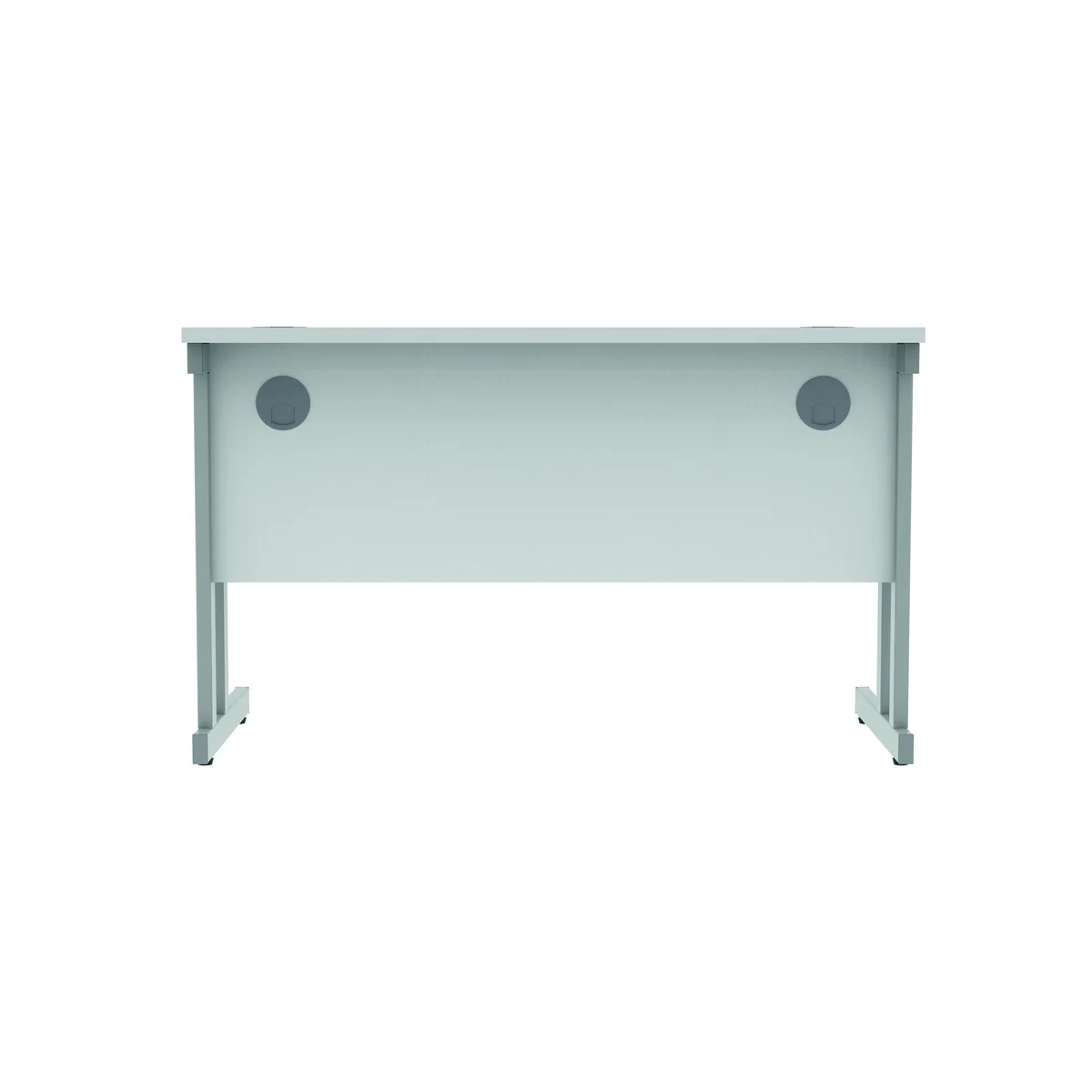 Polaris Rectangular Double Upright Cantilever Desk 1200x600x730mm Arctic White/Silver KF822340 - Image 4