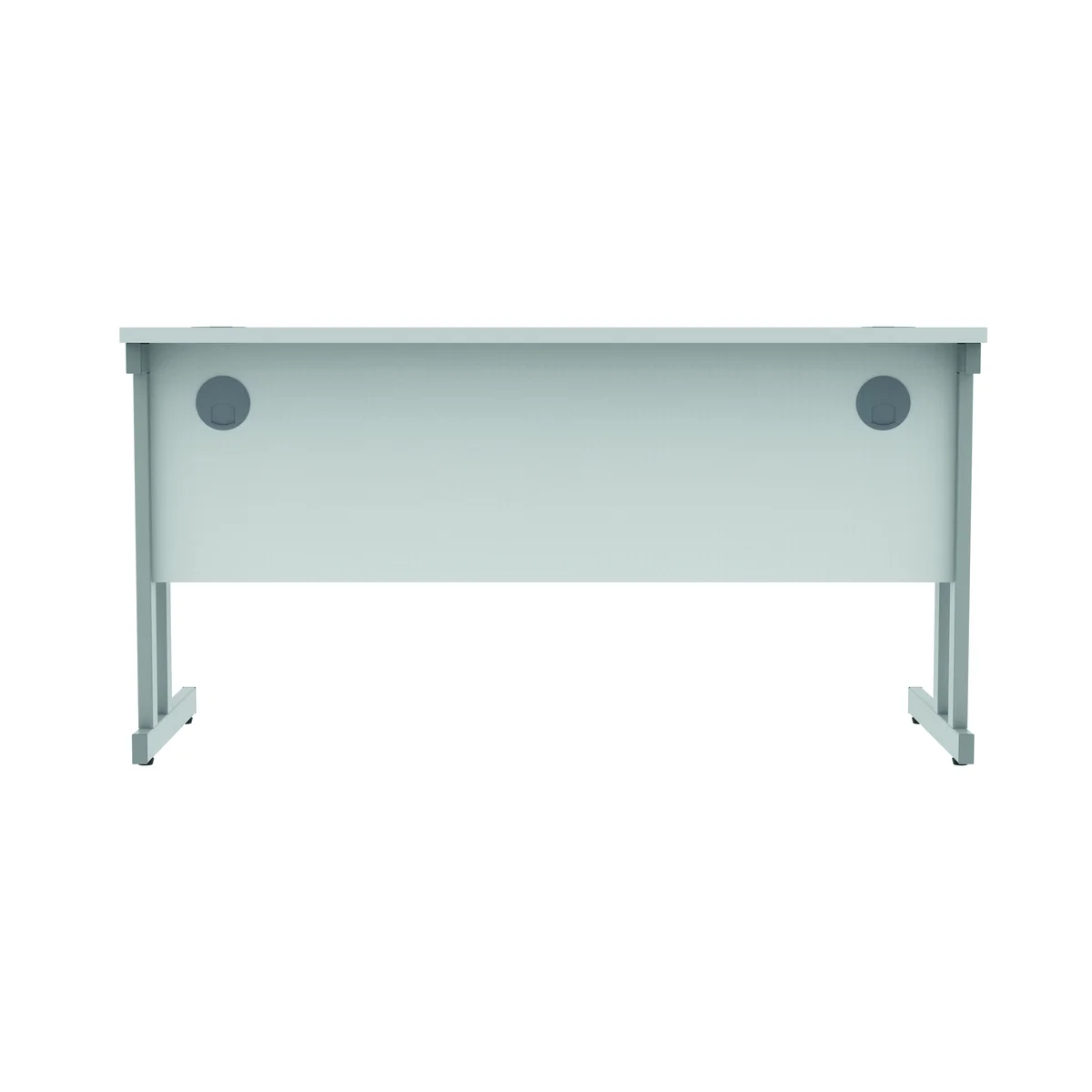 Polaris Rectangular Double Upright Cantilever Desk 1400x600x730mm Arctic White/Silver KF822350 - Image 4