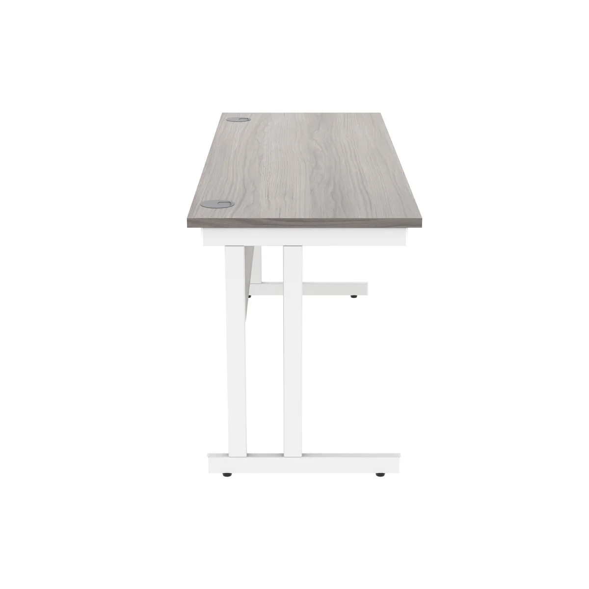 Polaris Rectangular Double Upright Cantilever Desk 1600x600x730mm Alaskan Grey Oak/White KF822600 - Image 2
