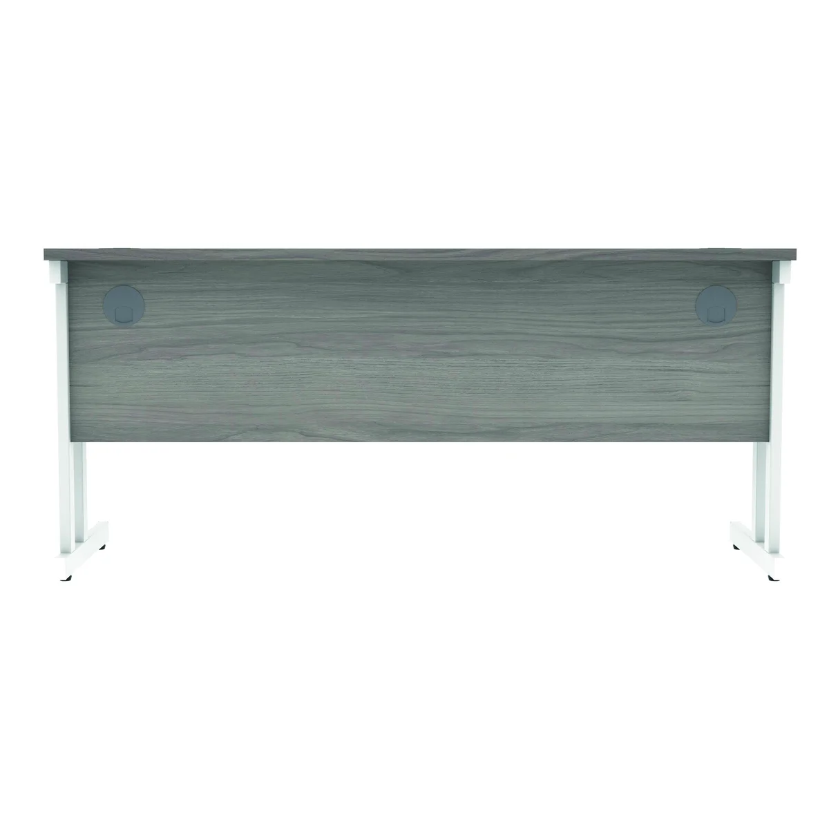 Polaris Rectangular Double Upright Cantilever Desk 1600x600x730mm Alaskan Grey Oak/White KF822600 - Image 4
