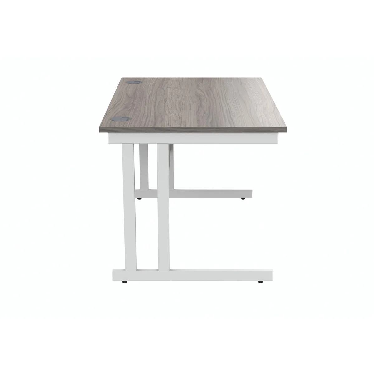 Polaris Rectangular Double Upright Cantilever Desk 1200x800x730mm Alaskan Grey Oak/White KF822610 - Image 2
